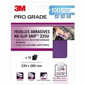 Feuille Papier Abrasif - Marque 3M - Pro-GRADE Antiglisse 225 Violet - Grain P100 - Paquet de 10