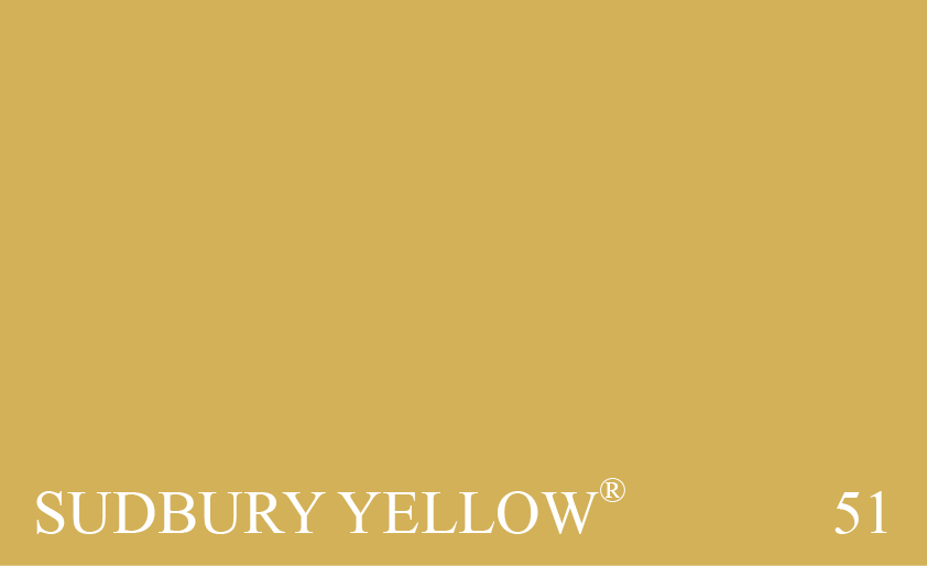 Couleur Peinture Farrow & Ball 51 Sudbury Yellow : Une interprtation franche et uniforme de la couleur utilise par John Fowler pour les murs de la cage descalier de Sudbury Hall, Derbyshire.