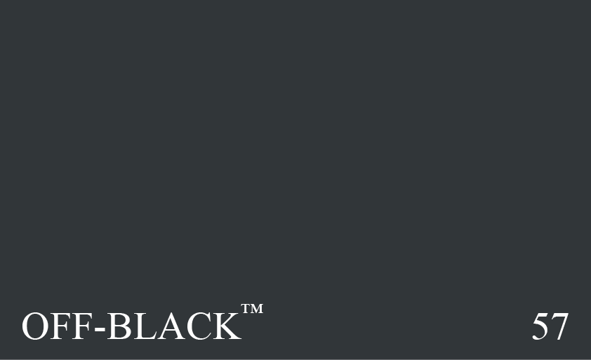 Couleur Peinture Farrow & Ball 57 Off-Black : Plus flatteuse que le noir de jais pour les peintures adjacentes de couleurs diffrentes.