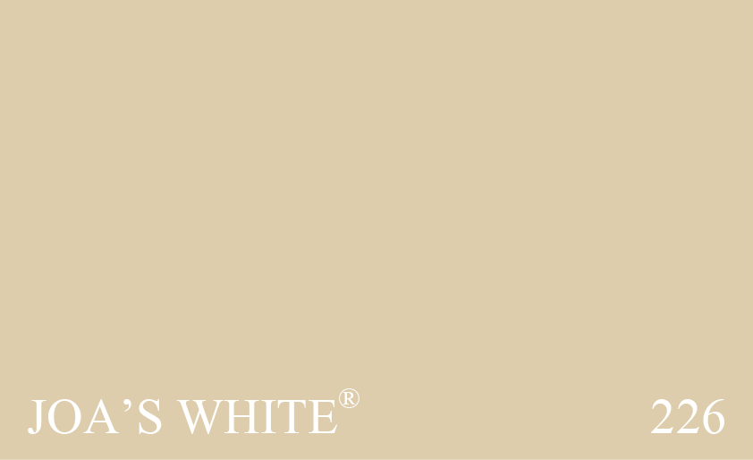 Couleur Peinture Farrow & Ball 226 Joa's White : Couleur chaude. Pour les fans du no. 3 Off-White, un Joas White lgrement plus fonc qui na rien de la froideur ou de la nature verdtre perue dans le no. 3 Off-White.