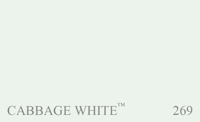 Couleur Peinture Farrow & Ball 269 Cabbage White : Une couleur merveilleuse et pure qui tire son nom des ailes caractristiques du papillon blanc du chou. Lgrement plus claire et plus chaude que Borrowed Light.