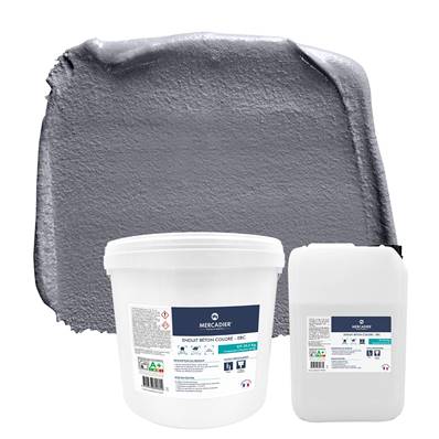 Béton Ciré- Enduit Béton Coloré-Zinc-29,5kg (Poudre en SEAU + Liant)