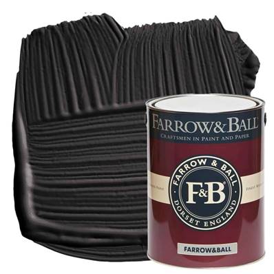 Farrow & Ball - Estate Eggshell - Peinture Satinée - 256 Pitch Black - 5 Litres