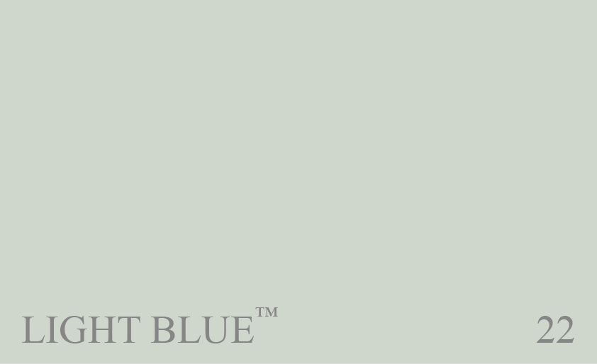 Couleur 22 Light Blue : Couleur neutre. Tous les nuanciers contiennent forcment un bleu clair. Le bleu prsente toutefois la particularit de sintensifier une fois appliqu. Si vous recherchez une pice lgrement bleu clair, prfrez cette couleur aux bleus manifestement  bleus .