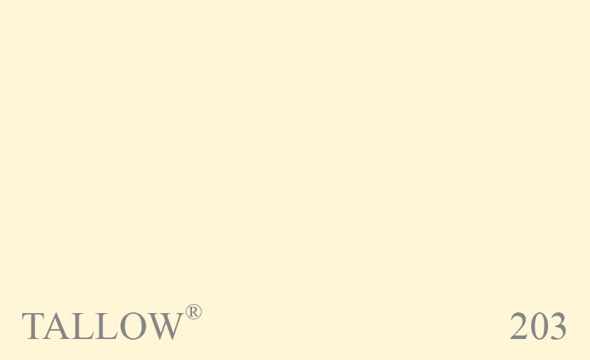 Couleur Peinture Farrow & Ball 203 Tallow : Couleur chaude. Un blanc cass clair avec une pointe de jaune.