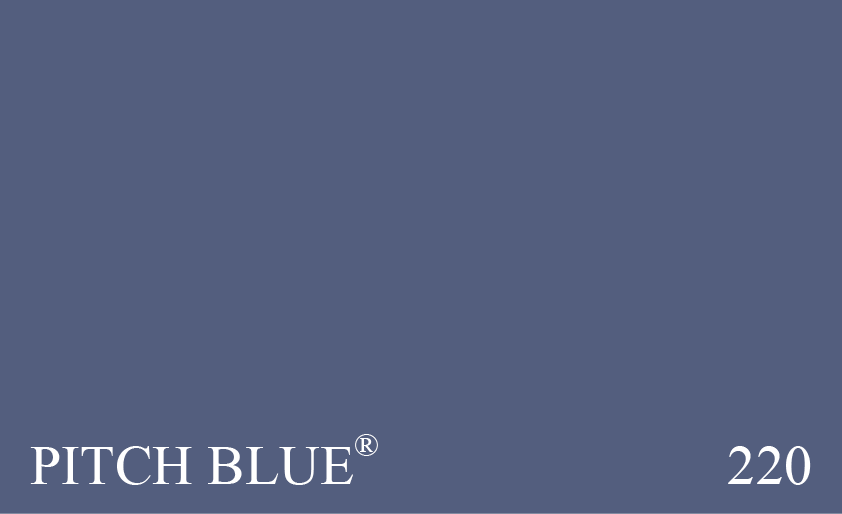 Couleur Peinture Farrow & Ball 220 Pitch Blue : Un bleu intense et bien net dont le ton chaud est obtenu en ajoutant du magenta.
