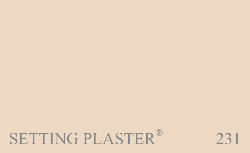 Couleur 231 Setting Plaster : Une couleur dfinitivement rose en termes historiques, qui conviendra  ceux qui recherchent une couleur pleine et unie pour reflter la couleur du pltre. Essayez de lutiliser sur des murs avec des blancs froids plus clairs.