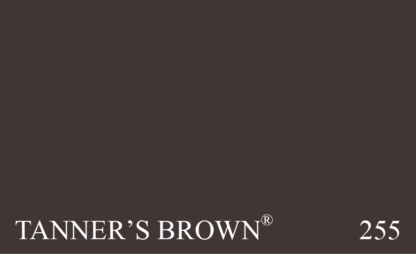 Couleur Peinture Farrow & Ball 255 Tanners Brown : Les bruns de terre sont les tons utiliss en dcoration les plus intemporels. Presque noir, ce ton convient autant  un loft qu une demeure historique.
