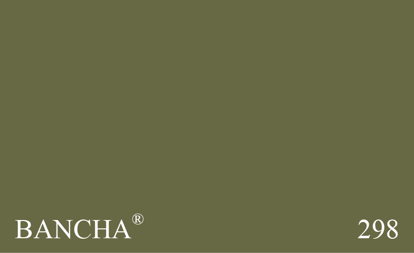 Couleur Peinture Farrow & Ball 298 Bancha : Ce vert moderne du milieu du sicle est une version plus sombre de l'olive trs apprcie. Nomm d'aprs des feuilles de th japonais, il procure un sentiment de scurit